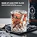 Qipecedm Old Fashioned Whiskey Glasses, Set of 4 (2 Crystal Bourbon Glasses, 2 Round Big Ice Ball Molds) In Gift Box - 11 Oz Rocks Glass, Barware for Scotch Cocktail Rum Vodka Liquor, Gifts for Men