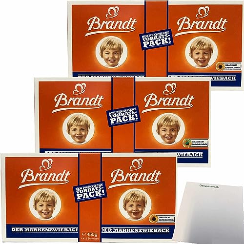 Brandt Markenzwieback der praktische Vorrats-Pack 3er Pack (3x450g Packung) + usy Block