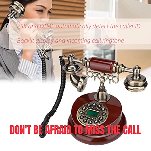 Teléfono fijo retro vintage con cable cerámico miniatura 2