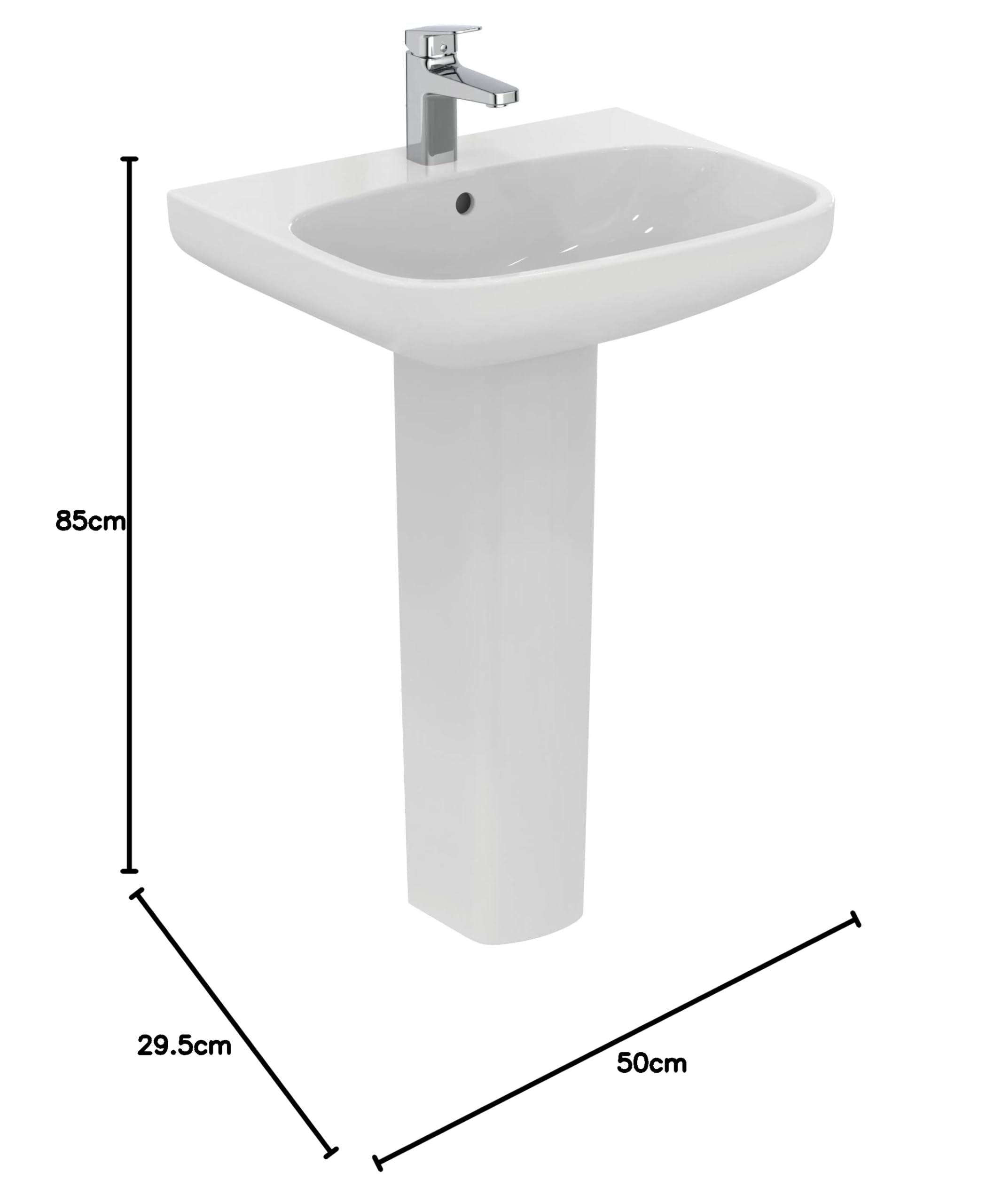 Ideal Standard - I.Life A, Columna para instalaciones con lavabos, blanco