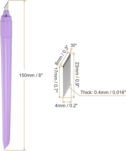 Miniatura 9 de HARFINGTON 1 juego (13 piezas) de cuchillos de manualidades, 1 cuchillo Hobby Exacto y 12 cuchillas de repuesto con tapa de seguridad para