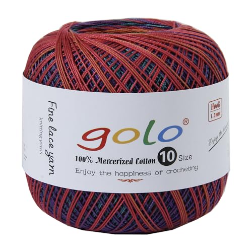 Image of golo Crochet Thread Size10 Space-Dyed Yarn for Hand Knitting D611