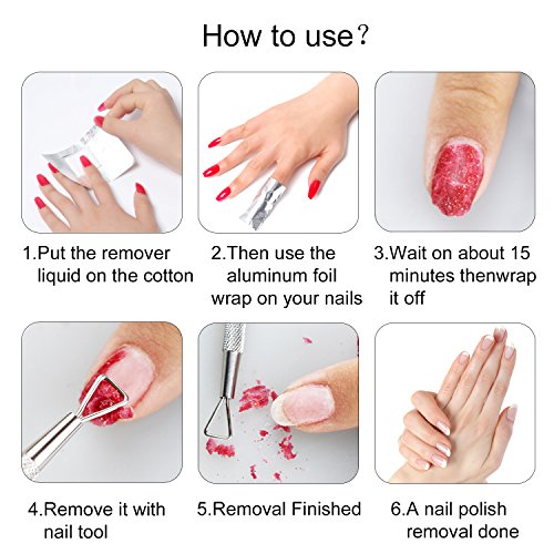 Ecbasket Nail Polish Remover Gel Polish Remover Soak Off Foils 250Pcs Gel Nail Polish Remover Wrap Foils With Lager Cotton Pad Nail Gel Remover Tool #TOP3