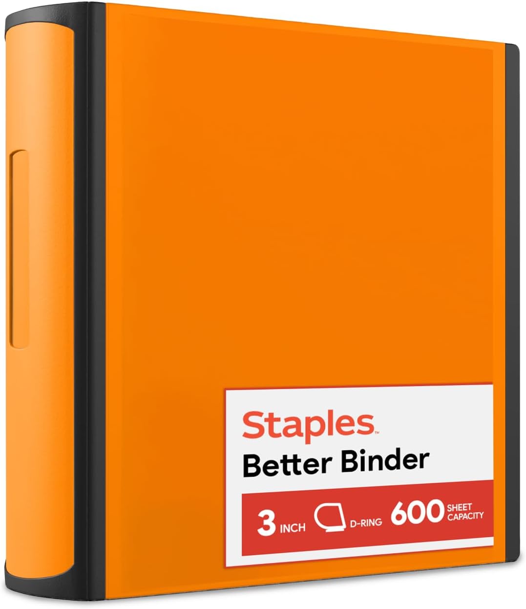 Staples 3 Inch Betterview Binder with D-Rings Orange