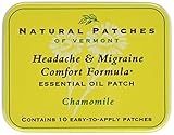 Natural Patches of Vermont Headache & Migraine Comfort Formula Essential Oil Body Patches, Chamomile, 10-Count Tin