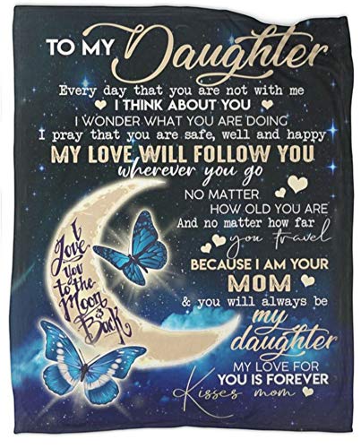 to My Daughter Blanket Ultra Soft Flannel Throw Blankets for Couch Bedroom Sofa Warm Mother Gifts