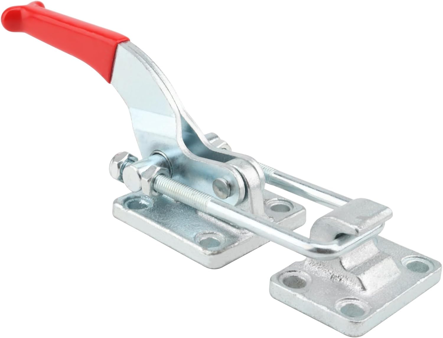 HOIGON 4000Lbs U-Hook Heavy Duty Latch Clamp, CH-40370 Adjustable Cast Alloy Steel Pull Action Clamp with Threaded U-Bolt and Rubberized Lever