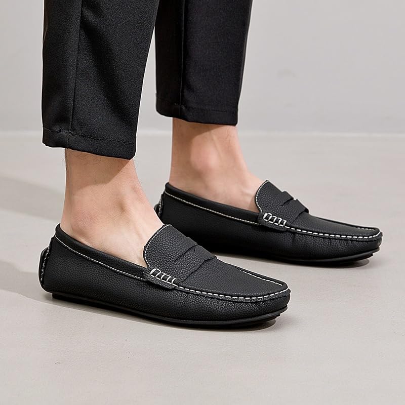 Men's Loafers Shoes Simple Round Toe Solid Color Faux Leather Penny Driving Loafers Lightweight Flexible Slip Resistant Classic Walking Slip-ons3
