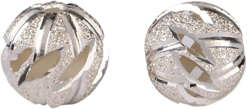 10pcs Adabele Authentic 925 Sterling Silver 8mm 0.31 Inch Filigree Flower Pattern Round Spacer Loose Beads for Jewelry Making SS348-8