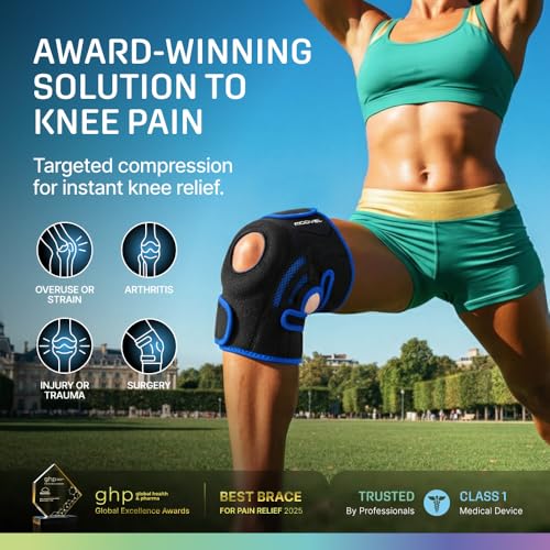 Image of Modvel Knee Brace with Side Stabilizers & Patella Gel Pads for Pain Relief and Joint Support Breathable, Non-Slip Compression Sleeve for Men & Women, Arthritis, Meniscus, ACL Recovery