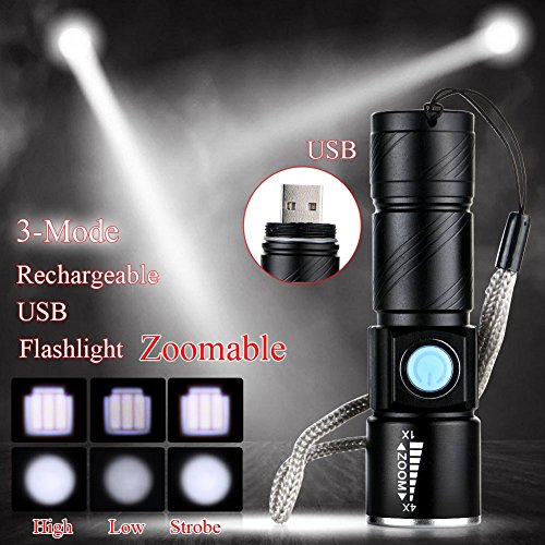 Wreow Mini Usb Rechargeable Flashlight Led Flashlights 3 Light Modes And Zoomable, Ip65 Water-Resistant Super Bright Pocket Torch Light For Camping, Hiking, Emergency, Edc (2 Pack) #TOP5