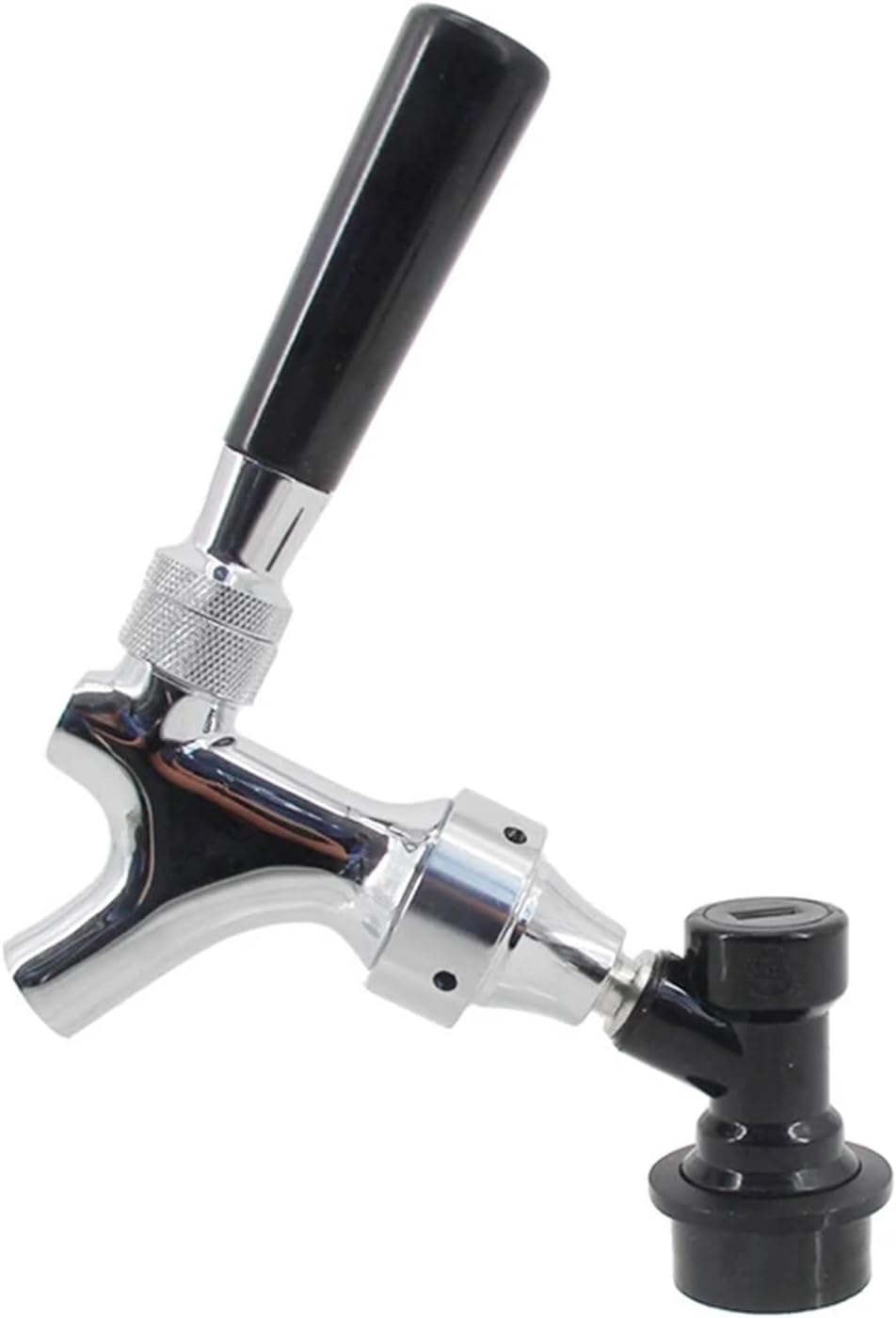 Craft Beer Tap with Liquid Ball Lock Quick Disconnect Assembly - Chrome Beer Faucet for Home Brewing and Soda Kits