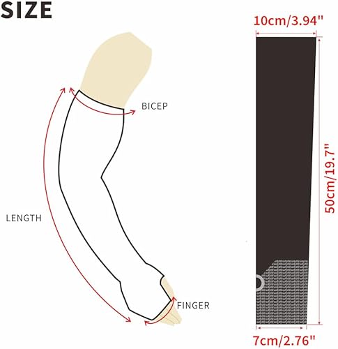 Miniatura 5 de Ultrathin Cooling Ice Silk Sun Protection UPF50+ Sports Arm Sleeves Compression Athletics Hand Cover Elastic
