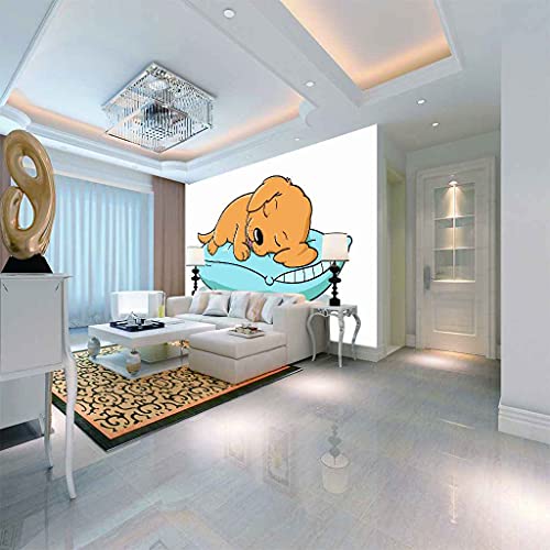 Papier Peint Canevas 3D Chiot : rénovation murale rapide sans colle pour salon