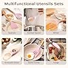 Astercook Kitchen Utensils set, 39 PCS Silicone Cooking Utensils Set with Wooden Handle, 446°F Heat Resistant Food Grade Utensil Sets, BPA Free Kitchen Gadgets Tools Set for Nonstick Cookware (Pink) #4