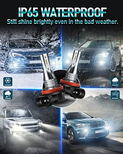 image for Combriller H11 LED Fog Light 6000K White H11/H8/H16 LED Fog Light Bulb