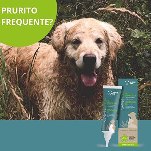 OMEGATOP Dermatologisches Gel für Hunde & Katzen | Lindert Juckreiz, regeneriert & schützt die Haut | Mit Hanföl, Ceramiden & Hyaluronsäure | Für empfindliche Haut, Trockenheit & Dermatitis