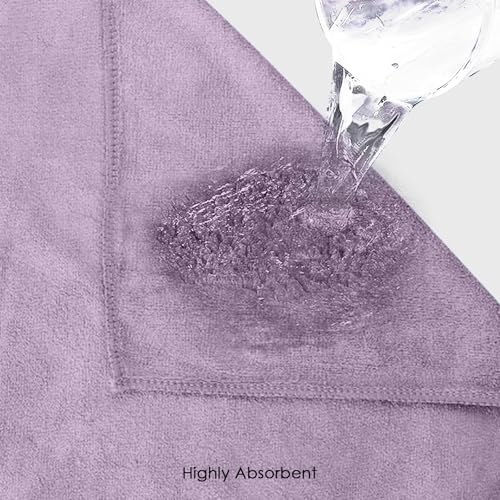 Image of HOUSSE Microfiber Face Towels | Ultra Absorbent, Odour-Free, Quick Dry 450 GSM Face Towel for Home, Gym, Travel, Running & Personal Use | 30x30 cm | Set of 4 in One Colour (Nirvana Purple, Pack of 4)