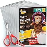 Textured Self Adhesive Laminating Sheets, Smooth Satin Finish, 9 x 11.5 Inches, 4 Mil Thick, 10 Pack