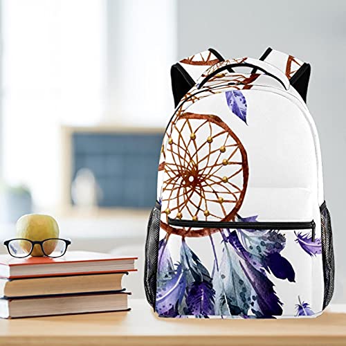 Sac à dos attrape-rêves violet avec carillon et porte-bouteille