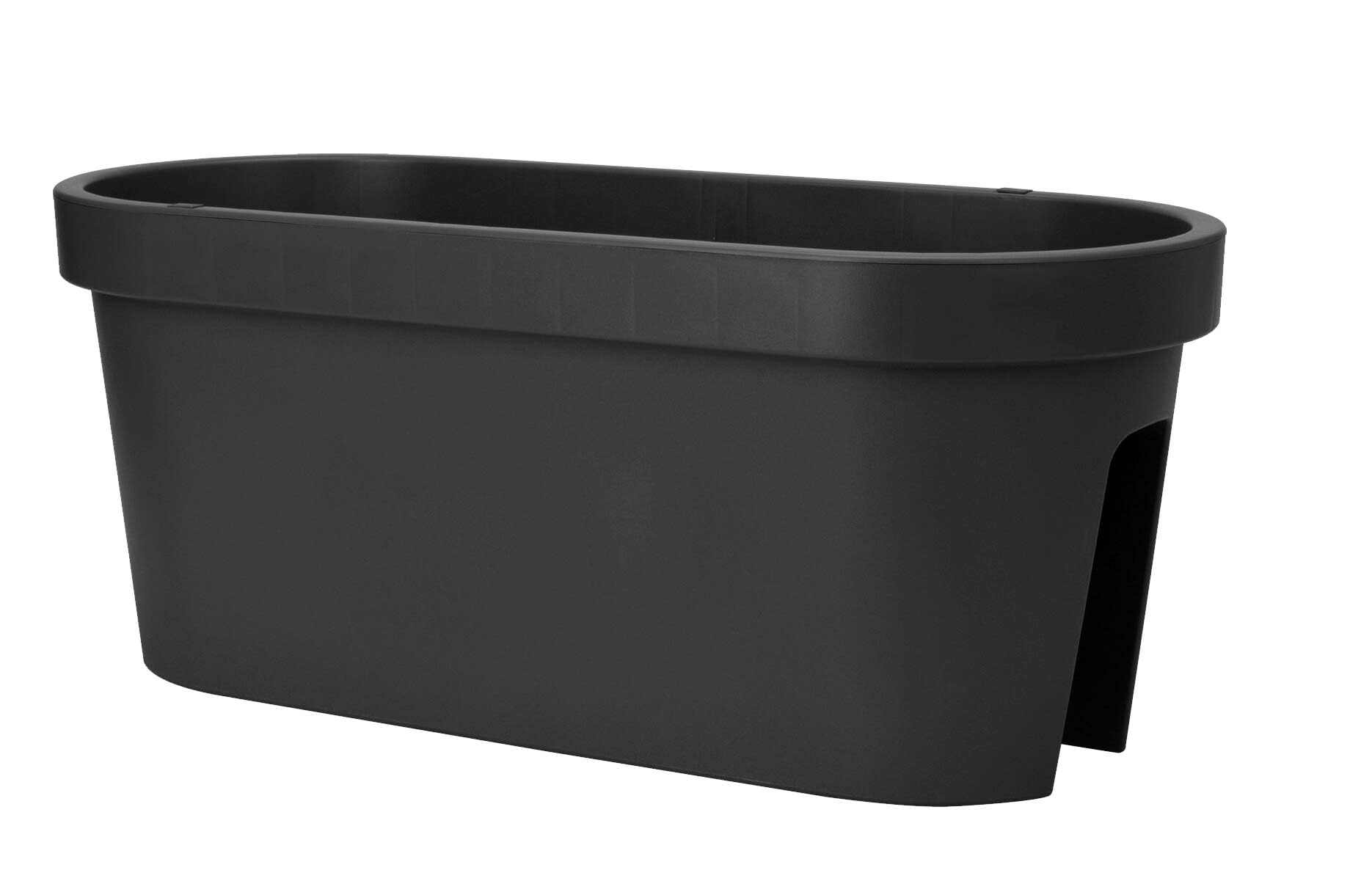 Balkonkasten für Geländer in Anthrazit Blumenkasten Blumentopf Pflanztopf Blumenkübel Geländertopf (60 x 26 cm)