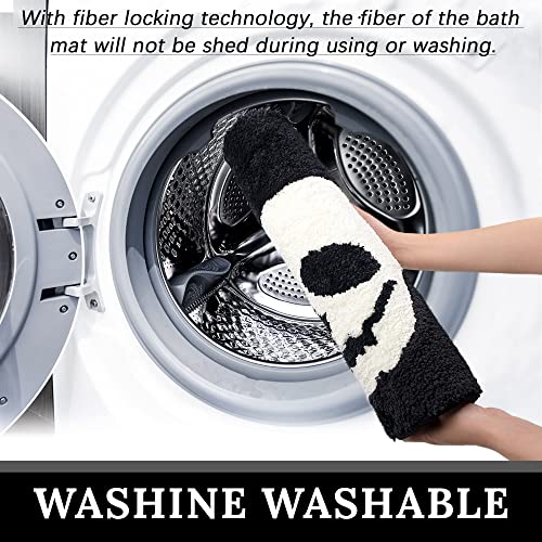 Black Bathroom Rug Fun Skull Halloween Bath Mat Nightmare Before Christmas Decor Microfiber Black White Bathroom Rugs For Tub Shower 20"X 32" #TOP5