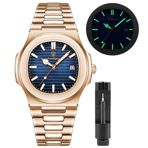 Image of Gosasa Fashion Men's Watches Date Business Watch Stainless Steel Luxury Style Luminous Quartz Waterproof Analog Display Male Wristwatch