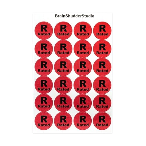 R-rated VHS Movie Labels (Clean) -  Brain Shudder Studio