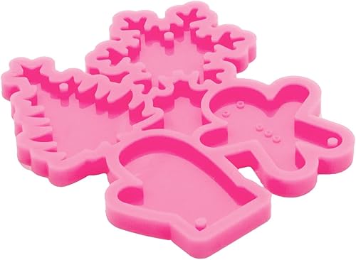 Miniatura 5 de Lindos moldes de silicona para copos de nieve, árbol/guantes de Navidad, molde de llavero de resina brillante, molde de llavero de Navidad para