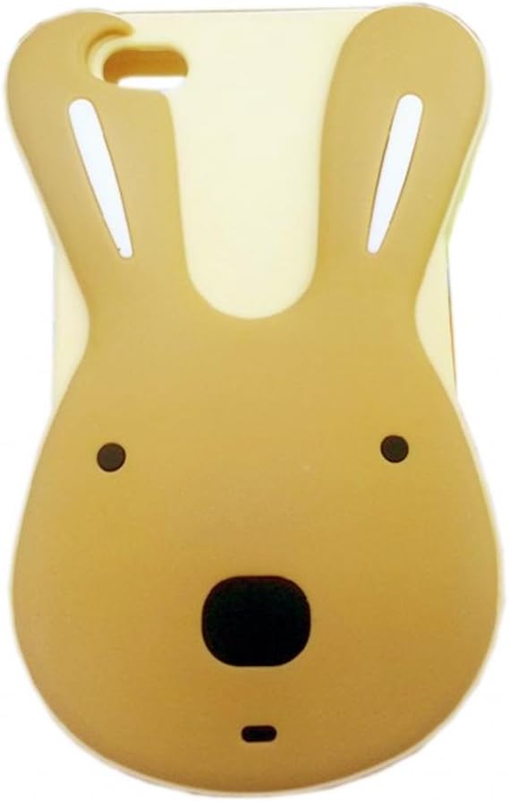 Angelseller XKM Brown Iphone 4/4G/4S Lovely Cartoon Big Head Rabbit Logo Soft Silicone Case Protective Cover Compatible for Iphone 4/4G/4S