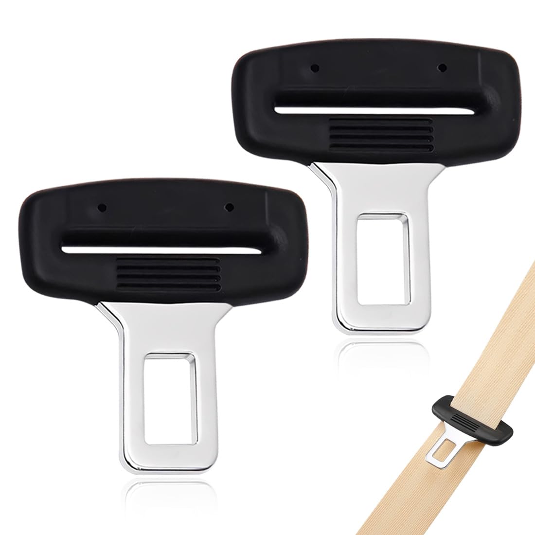 WHYCHNJ 2 Stück Car parts, Schwarze Gurtadapter -Clip, für die meisten Fahrzeugmodell, Kunststoff und Eisen, Schwarz