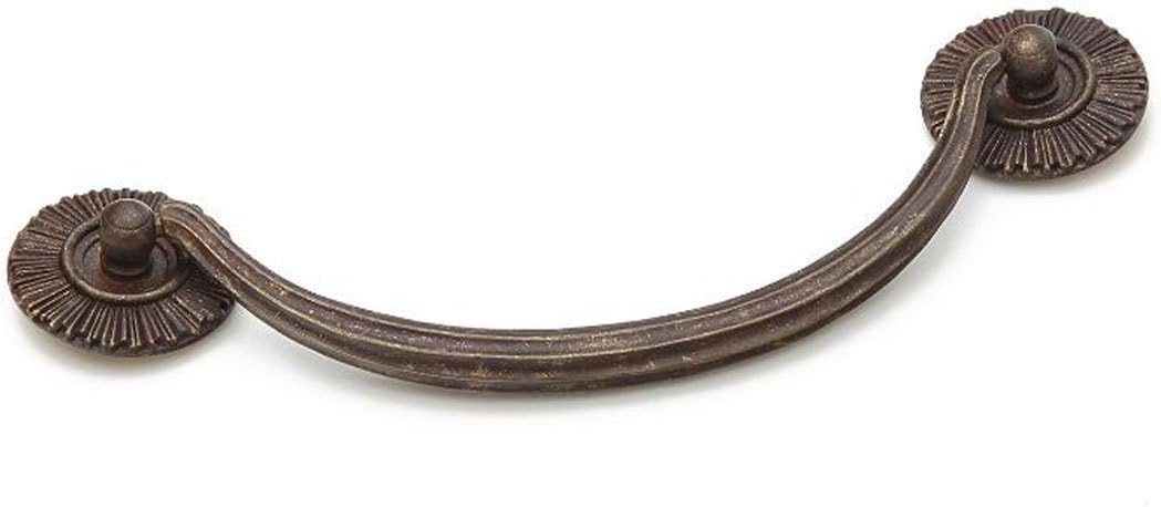 Schaub Sunburst Collection 5-1/2 in. (140mm) Bail Pull w/Rosettes, Highlighted Bronze - 978-HLB