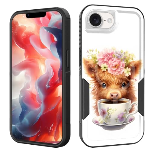 ZQLPLZR Magnetic for iPhone 16e Case,[Compatible with MagSafe] [Military Grade Drop Protection] Heavy Duty Shockproof Phone Case for iPhone 16e 6.1" 2025,Cow Flower