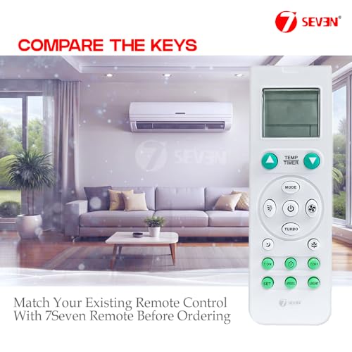 Image of 7SEVEN Compatible with Lloyd AC Remote Control Model 102B Suitable for 1 1.5 2 Ton Split and Window Air Conditioner - Match Each Key by Key Exactly with Existing AC Remote Function