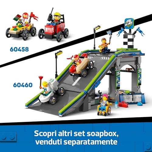 City Pack Veicoli da Corsa: Pizzaiolo Contro Pompiere - Macchine Giocattolo con 2 Minifigure, Giochi per Bambini e Bambine da 5 Anni in su - Regali Divertenti per Compleanni e Festività - 60458 - Lego - Immagine 6
