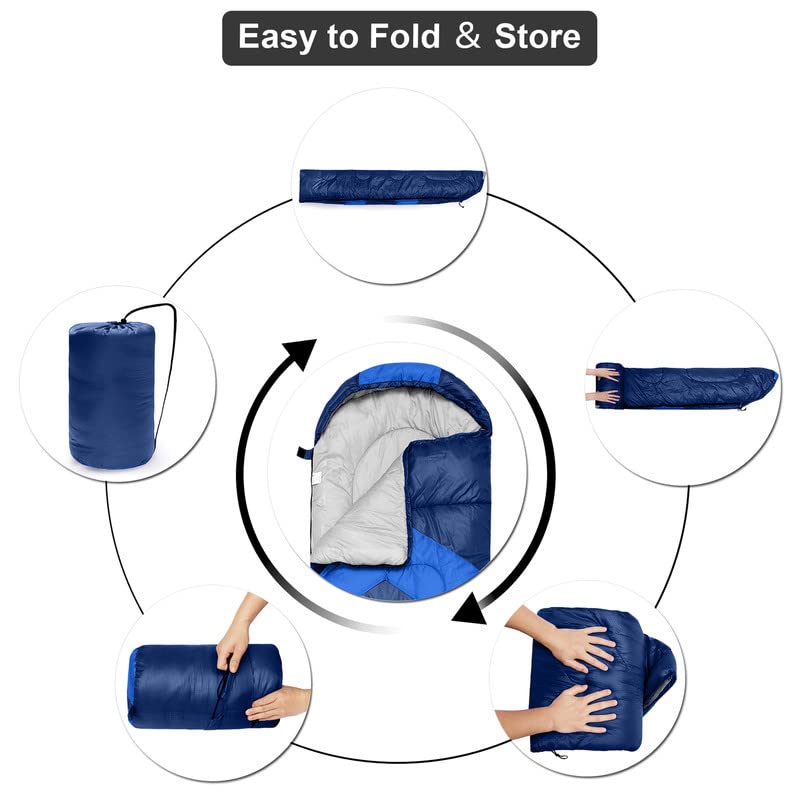 Tesmien Sleeping Bag for Adults & Kids 3-4 Season Warm Weather and Winter Lightweight - Image 3