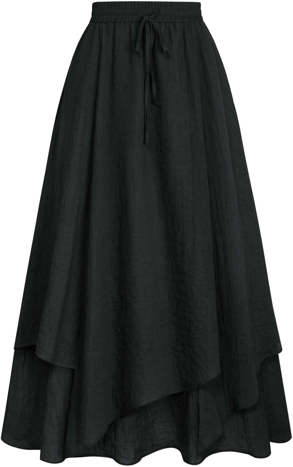 Scarlet Darkness Women Renaissance High Waist Skirt Double Layered Flowy Long Skirts
