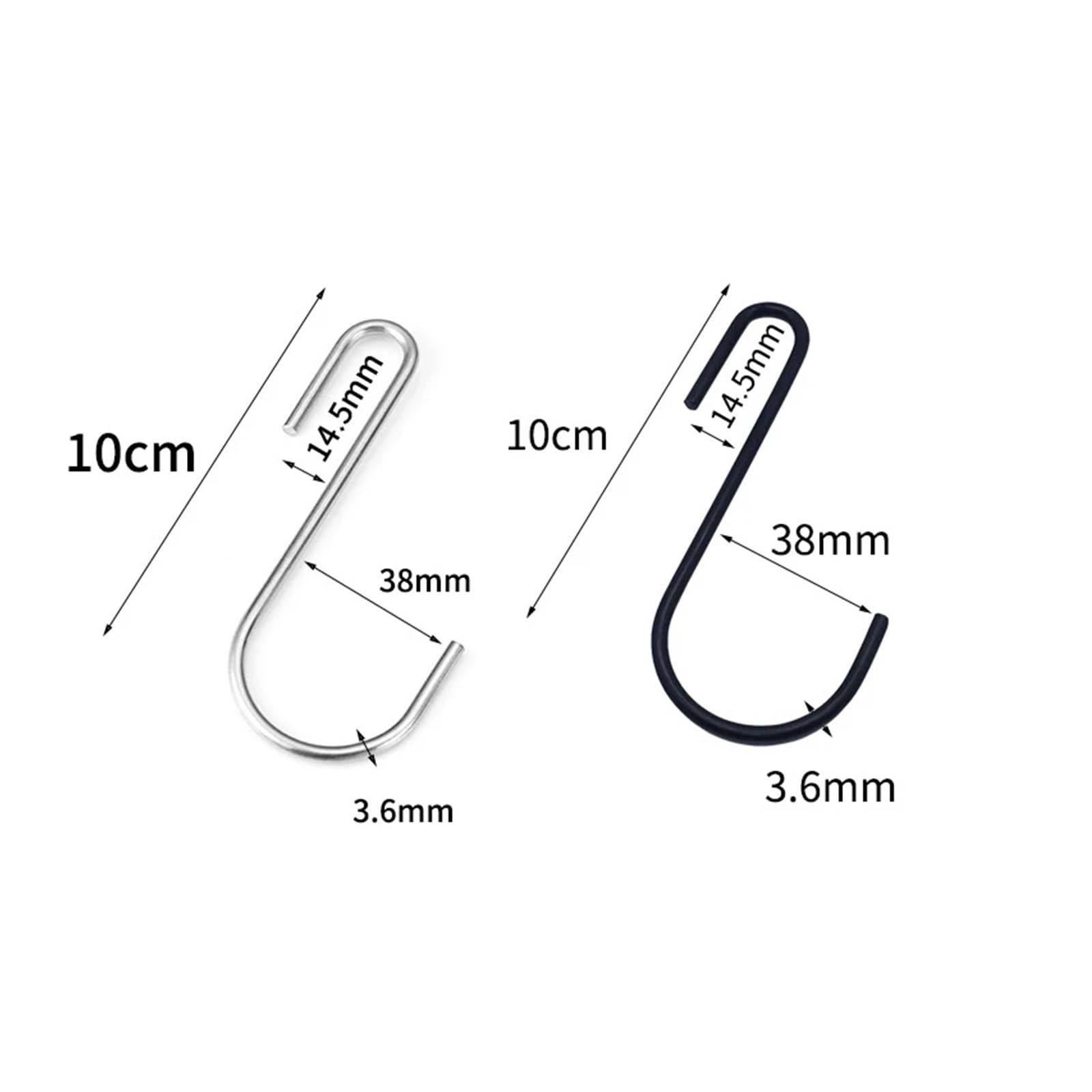 Ganci Appendiabiti 5/20 ganci a forma di S for cucina e bagno, in acciaio inox, multifunzionali, for appendere vestiti, borse, asciugamani, piante per bagno o cucina(Black,20pcs)