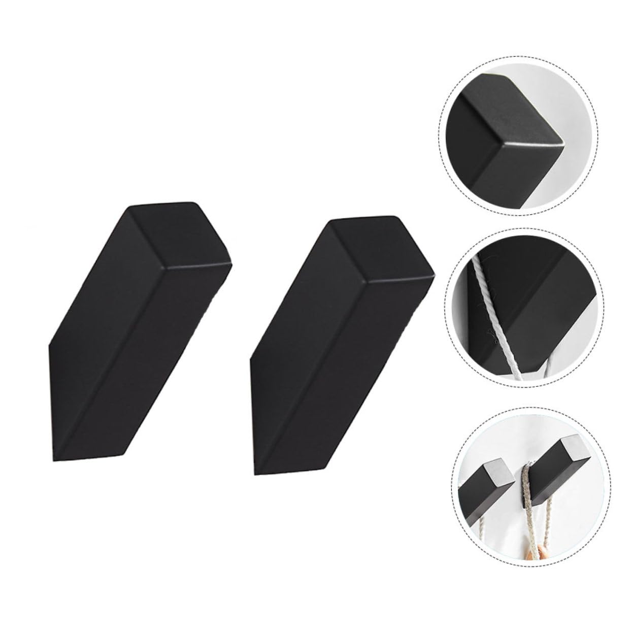 SHINEOFI 2 Series Gancho De Pared Negro De Inoxidable De Colgar Toallas Y Accesorios 2 Piezas*2