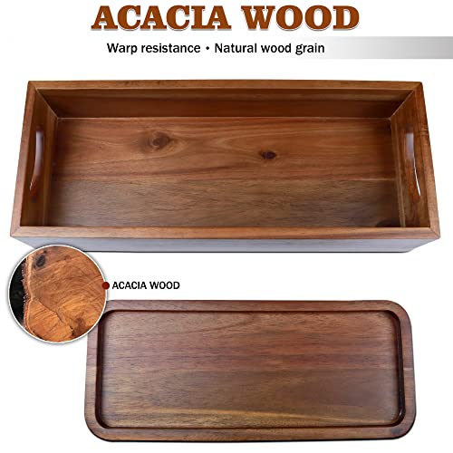 Demigo Handmade Toilet Tank Basket Topper & Vanity Tray Set Of Natural Acacia Wood By Demigo, Created By Skilled Artisans, Smooth, Durable, Attractive Decor For Bathroom thumb #2
