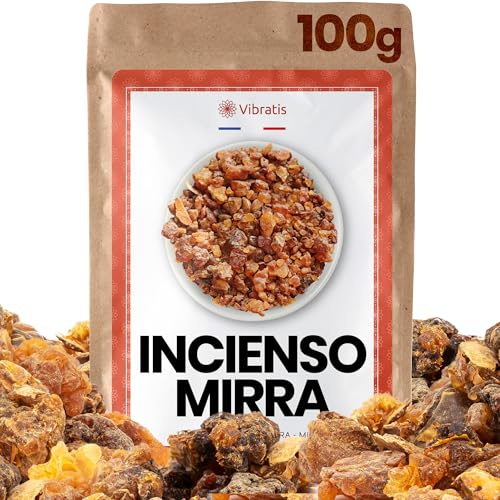 Mirra Natural 100g - Incienso Puro en Granos para Purificación y Meditación Incienso Árabe - Reconciliación, Felicidad, Salud y Purificación de los Lugares
