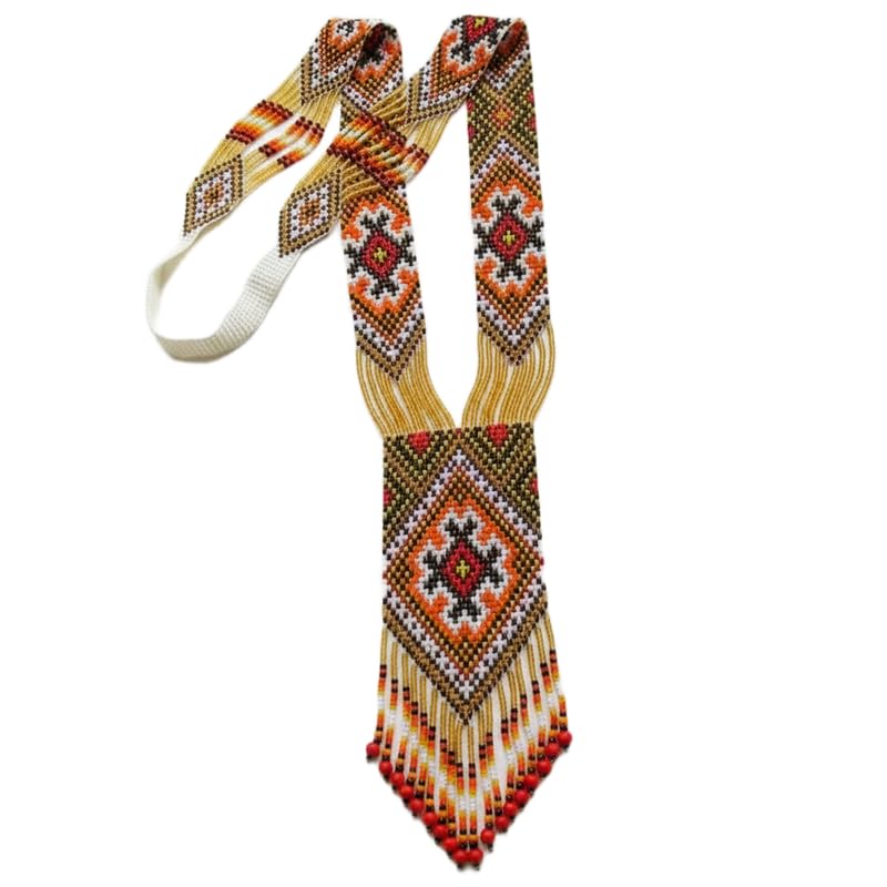 Collier ukrainien Gerdan de haute qualité artisanale avec perles de rocaille