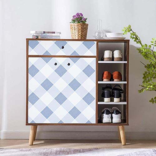 KINLO 61 * 500CM Pegatina de Muebles para Forrar Cajón Aparador Dormitorio/Sala/Habitación/Rollo Papel Pintado Pared Impermeable Vinilo Papel Adhesivo de PVC, a Prueba de Agua (Cuadros-D, 61 * 500CM)