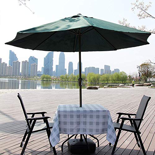 Melaluxe Spring/Summer Wrinkle-Free Waterproof Outdoor Tablecloth with Umbrella Hole and Zipper, Grey Checkered, 60-Inch-by-84 Rectangle by Melaluxe - Used condition - Image 3