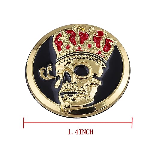 Image of 2pcs Skull Emblem Car Badge Sticker Waterproof Decoration Logo Decals for Car Motorcycle Fridge Computer Door (Gold Black)