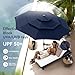 PHI VILLA 10ft Patio Umbrella with Light, Outdoor Large Auto-Tilt 3 Tier Market Table Umbrellas with 8 Sturdy Ribs and 1.5