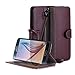 Galaxy S6 Case, ACEABOVE® [Stand Feature] Galaxy S6 Wallet Case **NEW** [Book Cover Case] [Purple] - Premium Genuine Leather Wallet cover with Hand Strap - Leather Case with STAND Flip Cover and Credit Card ID Holders for Samsung Galaxy S6 2015 Model - (Purple)