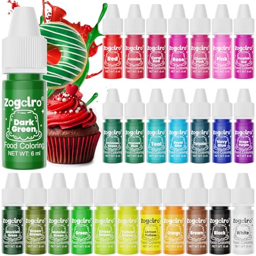 Image of Food Coloring Liquid - 26 Vibrant Colors Food Dye, Tasteless Concentrated Food Coloring for Icing, Cake Decorating, Baking, Fondant, Baking supplies Supplies - 0.25 Fl. oz