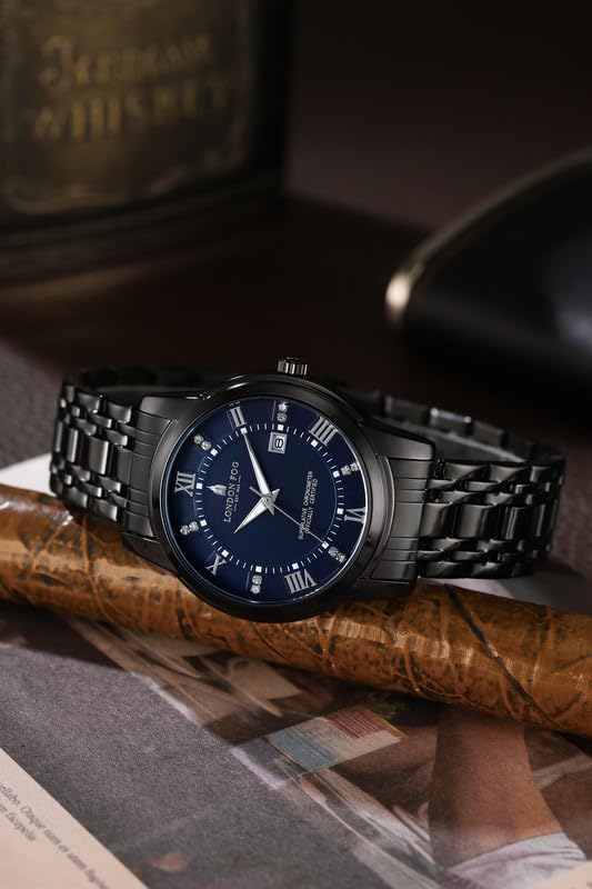 Image of London Fog Regent Collection Analog Quartz Watch for Men with Round Dial and Stainless Steel Strap, Metal Case, Date Display, Luminous Hands & Hour Markers, Water Resistant