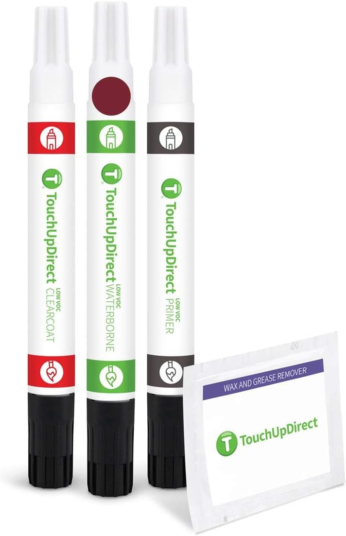 TouchUpDirect R/RR/WA3804 Scarlet Red Metallic Compatible with Chevrolet Exact Match Touch Up Paint Combo - Preferred Kit